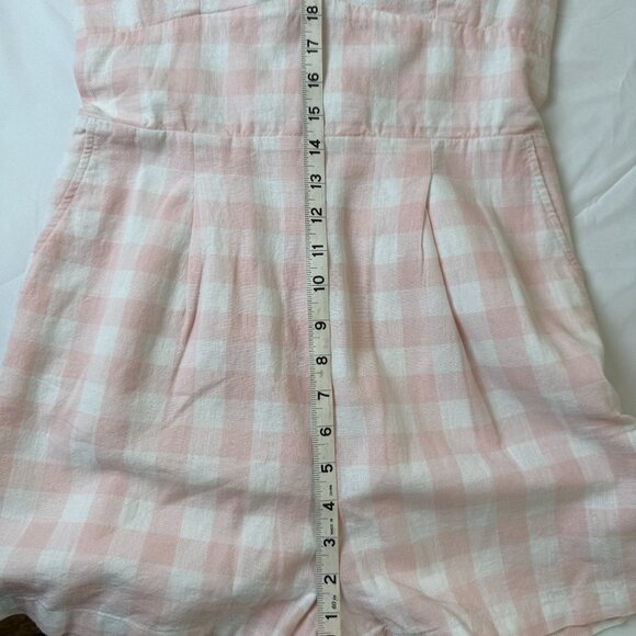 Hope & Henry NWT M Linen/Organic Cotton Sleeveless Romper Pink Check Pattern - Picture 6 of 12